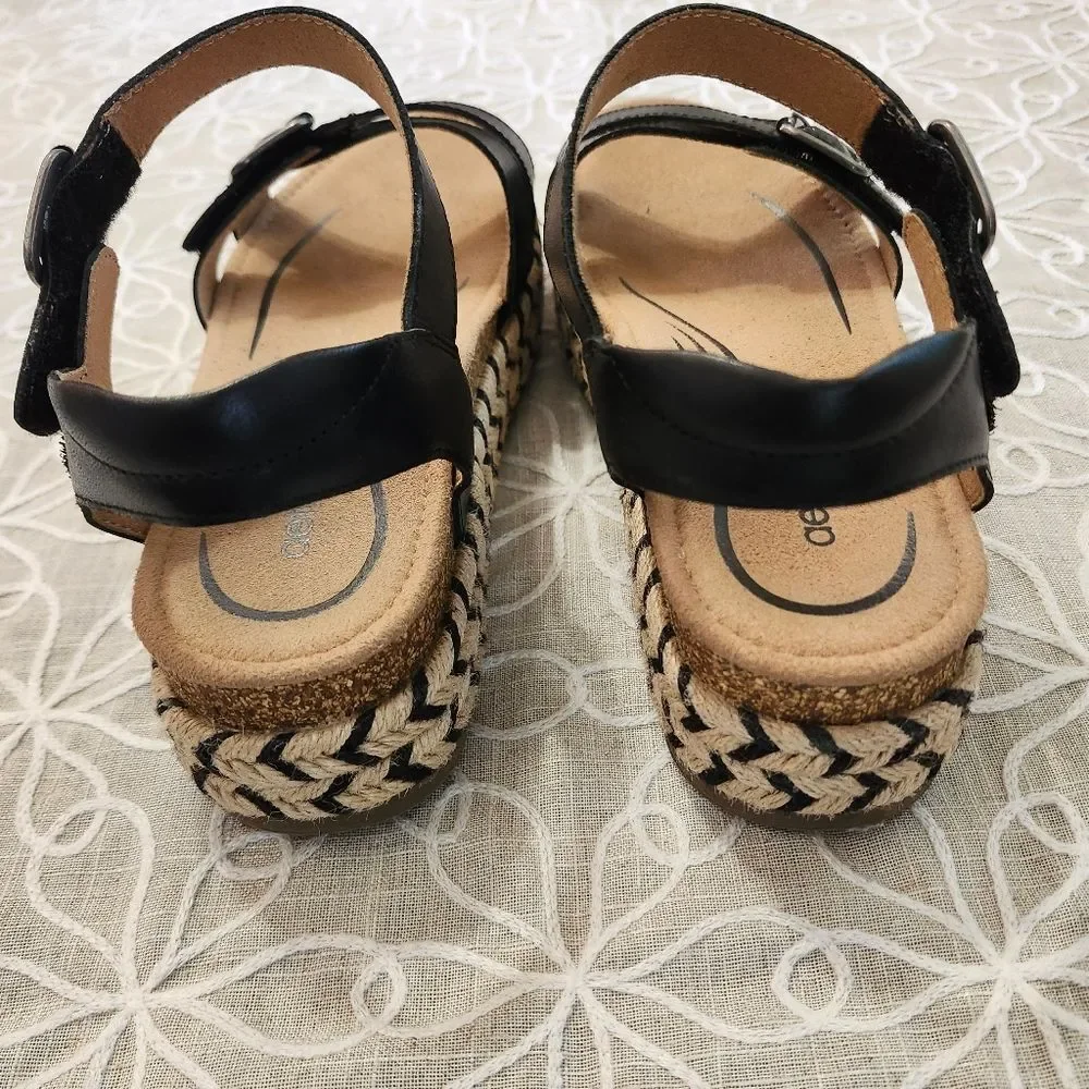 Aetrex Women's Paula Espadrilles Platform Sandals Orthopedic Wedges - Picture 3 of 16